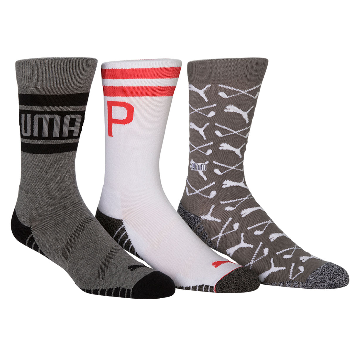 PUMA Golf Fusion 3 Pack Crew Socks from 